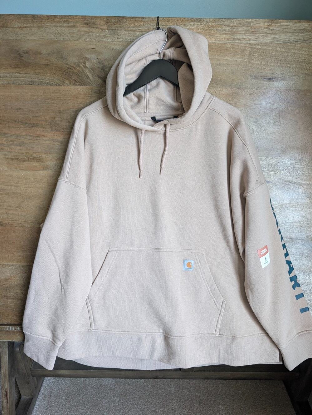 NWT Carhartt Hoodie Womens XL Light Taupe Midweight Oversized Pullover TS0288-M